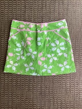 Lilly Pulitzer Hadley Mini Skirt/skort Riding the Waves Fish print